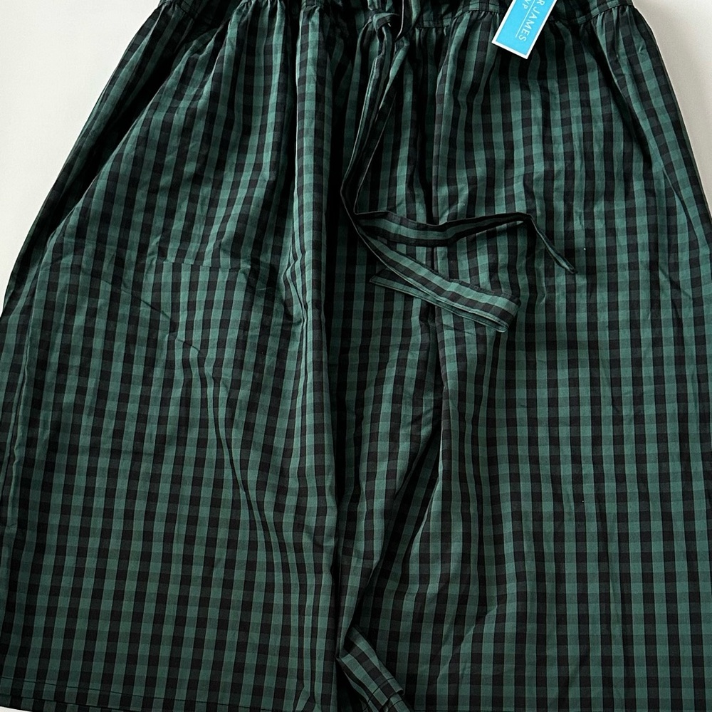 Draper James Green Checkered A-Line Skirt
